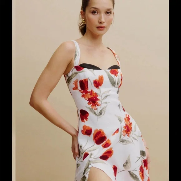 REFORMATION BEKKI LINEN DRESS - Picture 2 of 16